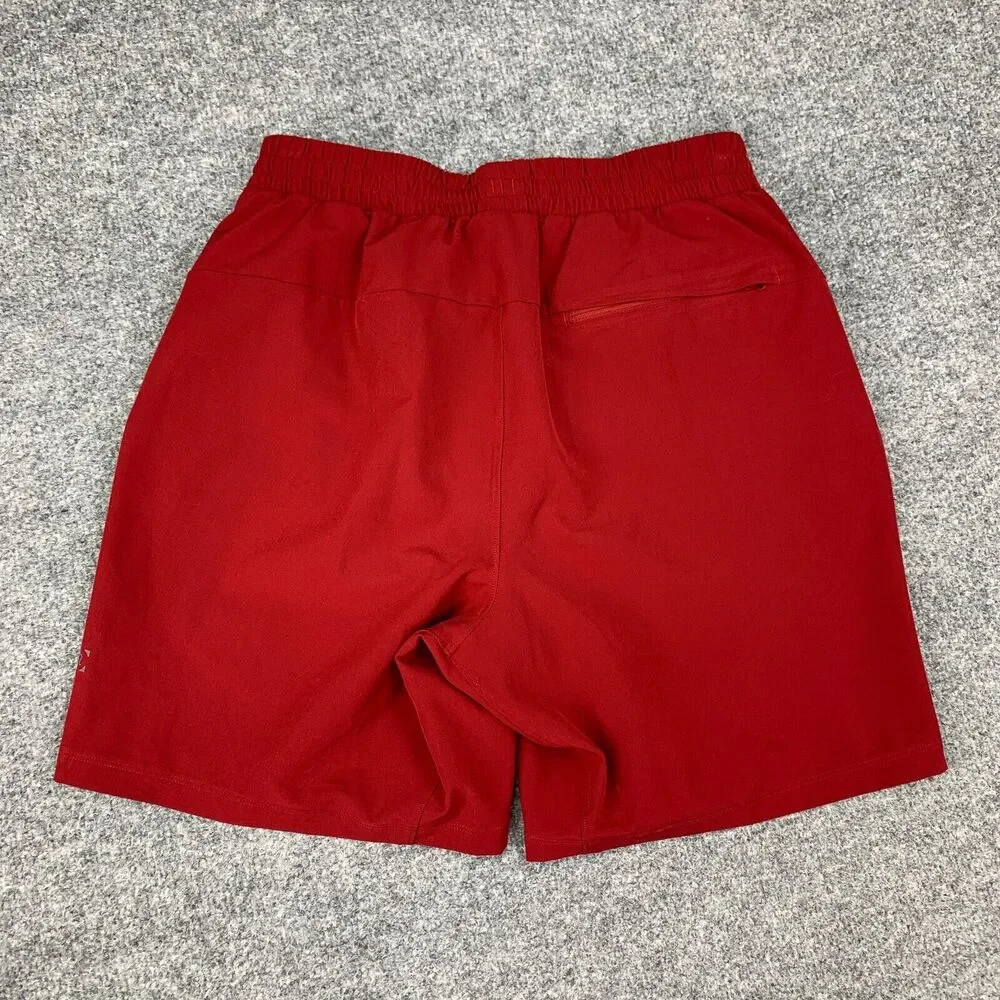 Lululemon Swim Shorts Mens S Small‎ Ruby Red Channel Cross Brief Lined Trunks